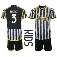 Dětský fotbalový dres Juventus Gleison Bremer #3 2023-24 Domácí Krátký Rukáv (+ trenýrky)